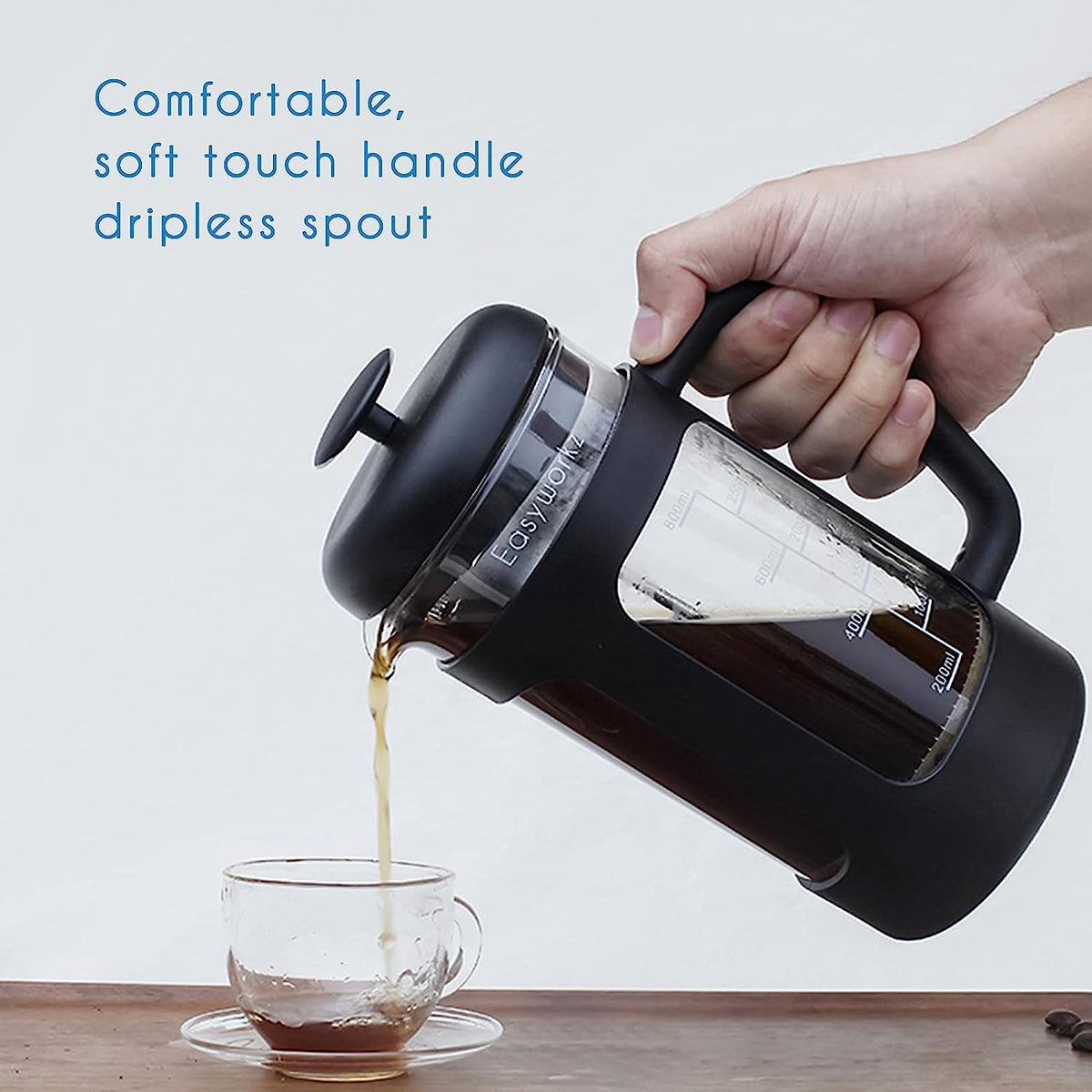 12 oz French Press Coffee Tea Maker with Measuring Spoon L24788