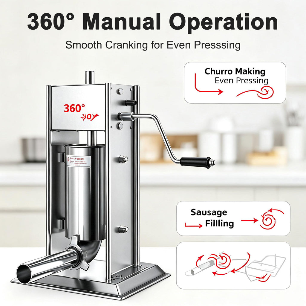 Manual Churros Maker with 4 Pastry Nozzles Y1637