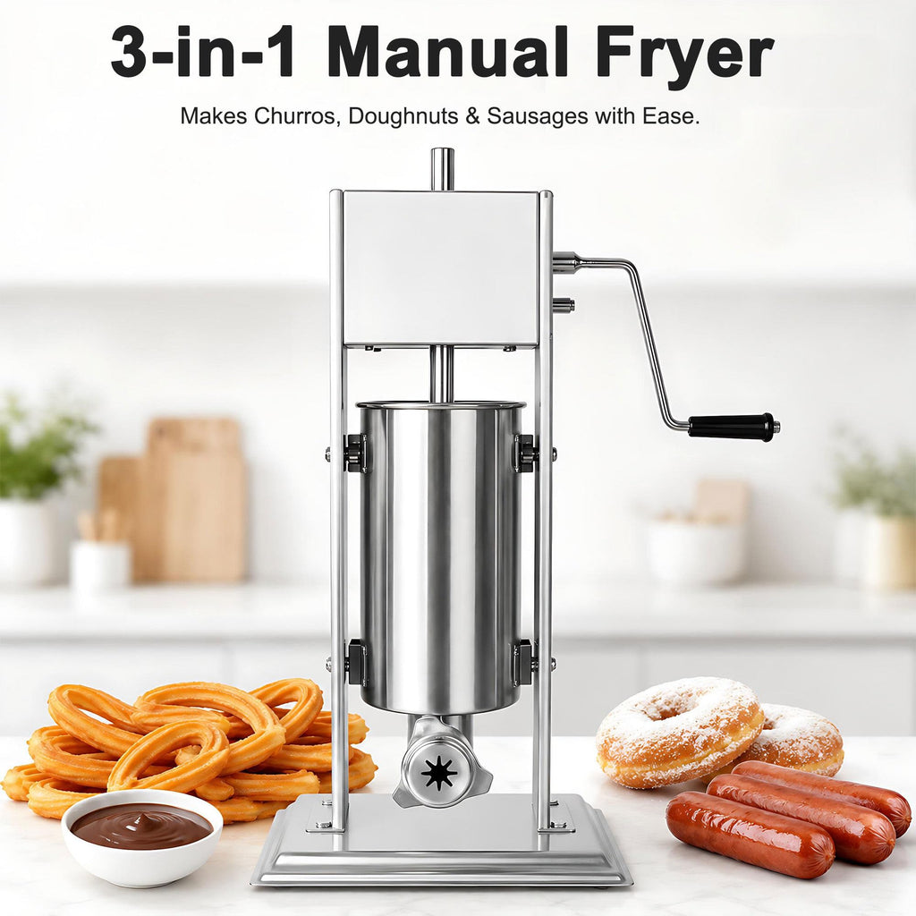 Manual Churros Maker with 4 Pastry Nozzles Y1637