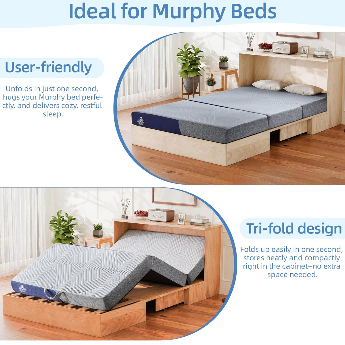 6 Inch Cooling Memory Foam Foldable Mattress Twin Size I97534