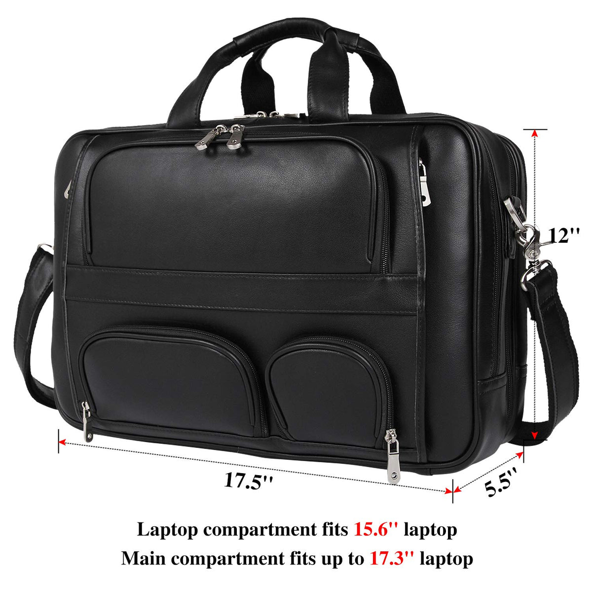 Cowhide Leather 17.3 Inch Messenger Bag Laptop Briefcase C887806