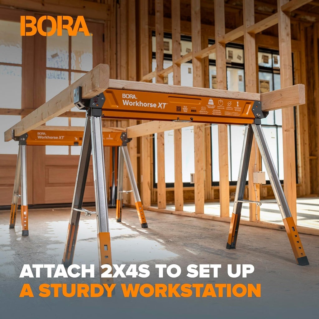 2 Pack Adjustable Folding Heavy Duty Sawhorse S855