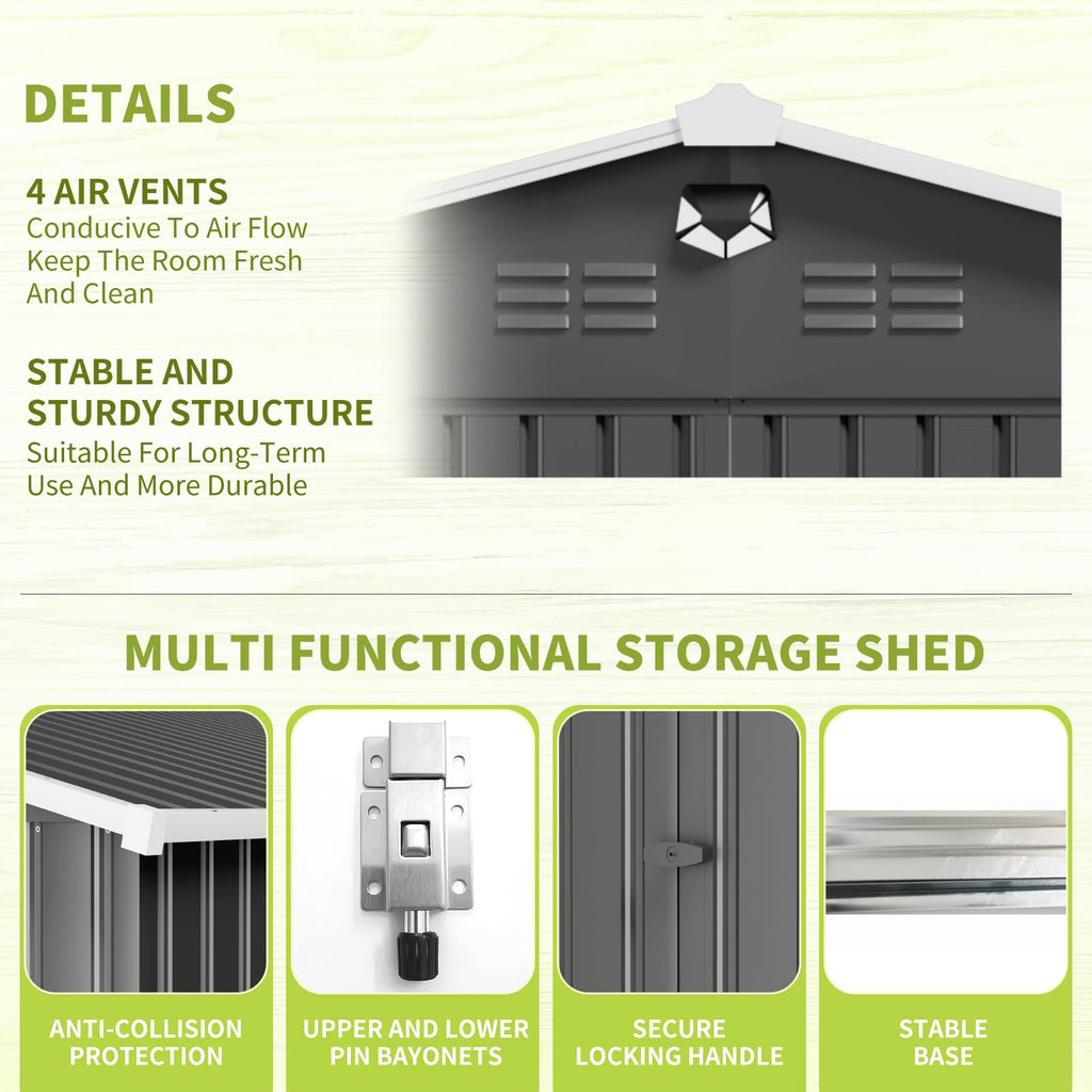 10x14 Metal Storage Shed with Lockable Doors P962235