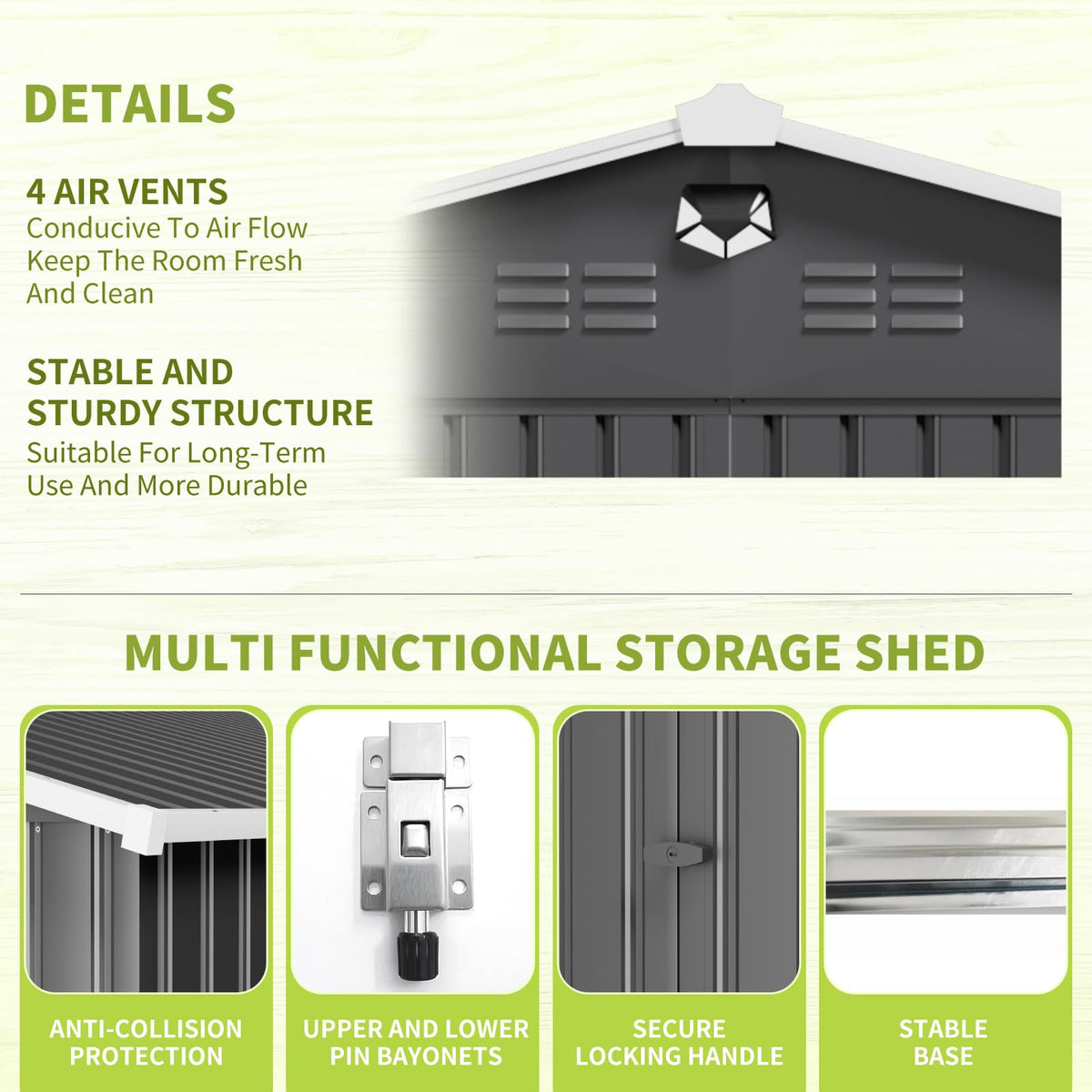 10x14 Metal Storage Shed with Lockable Doors P962235