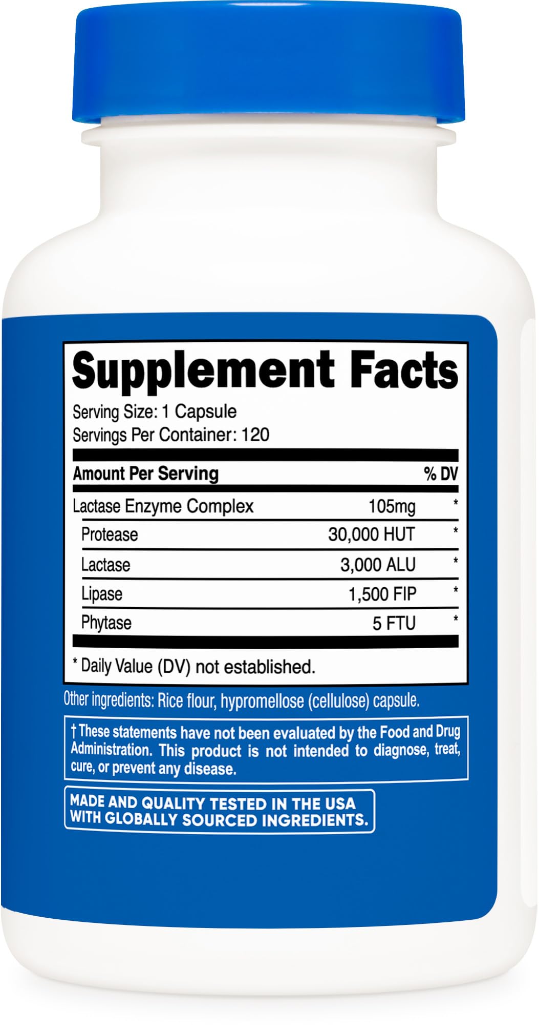 Lactase Enzyme Complex 120 Capsules Gluten-Free Y91498