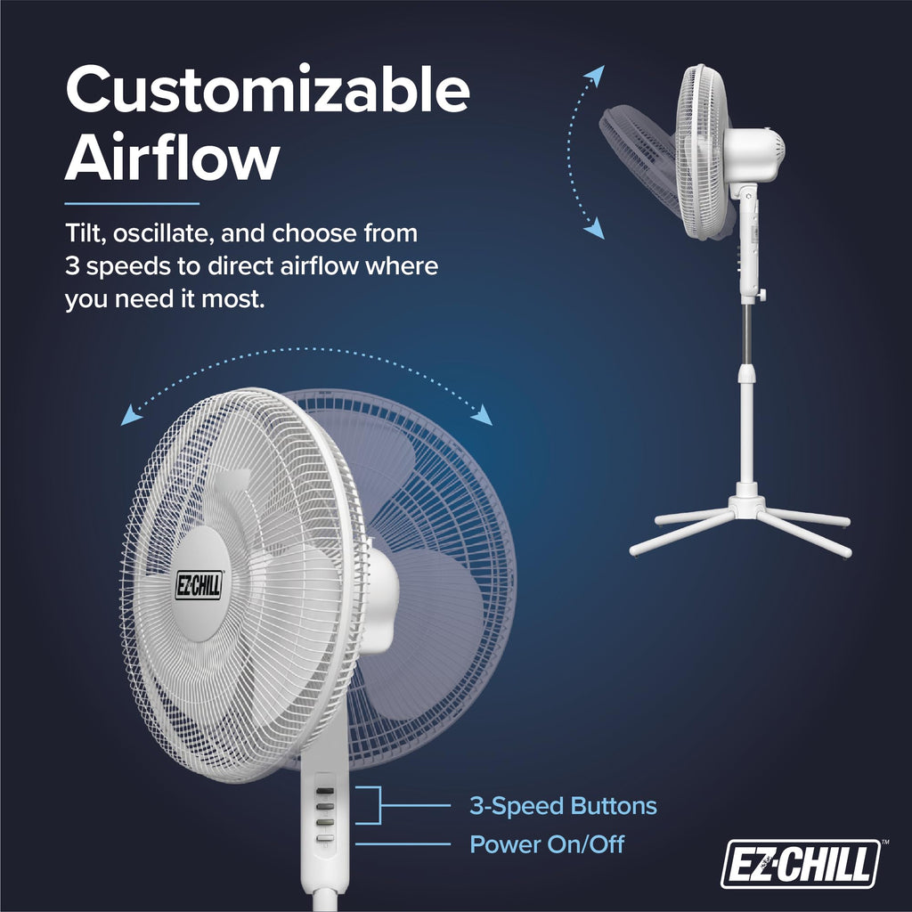 16" Oscillating Pedestal Fan White N97549
