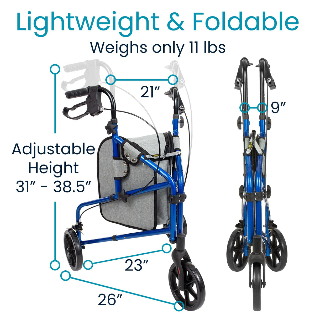 3 Wheel Foldable Walker C61361