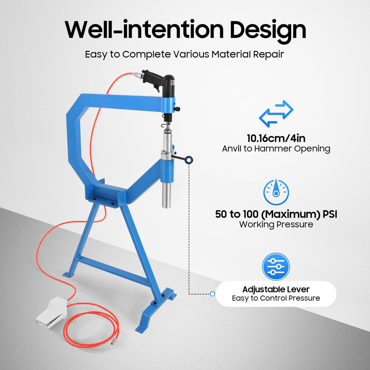 Pneumatic Planishing Hammer with 3 Anvils O88260