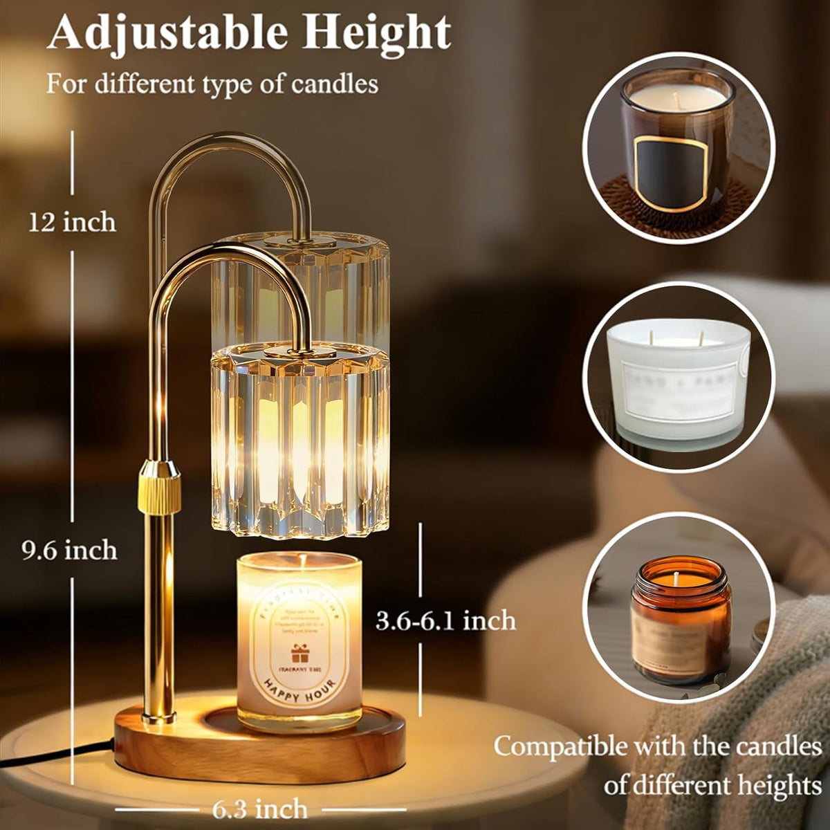 Candle Warmer Lamp with Timer and Dimmer Z191139