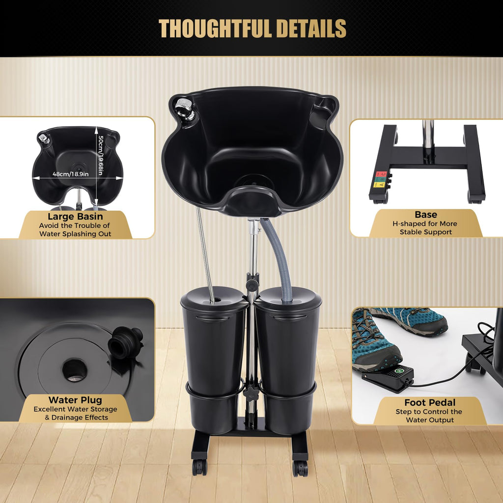 Portable Shampoo Bowl with Electric Pump D1580