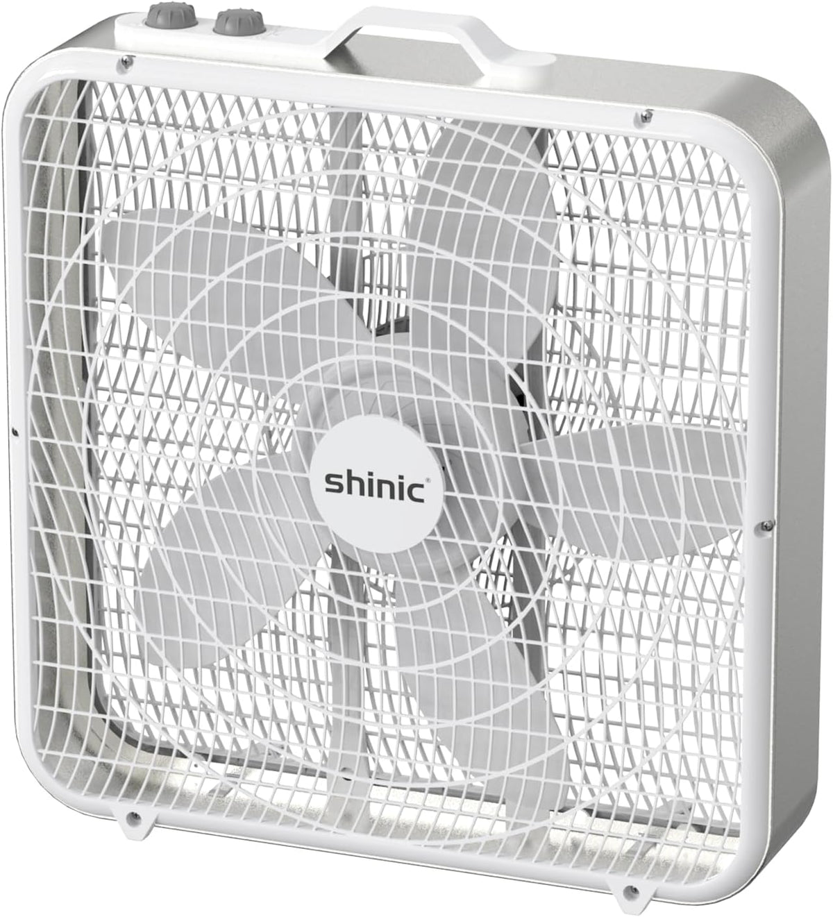 20” Box Fan with Thermostat, 3-Speed Portable Floor Fan, White T669556