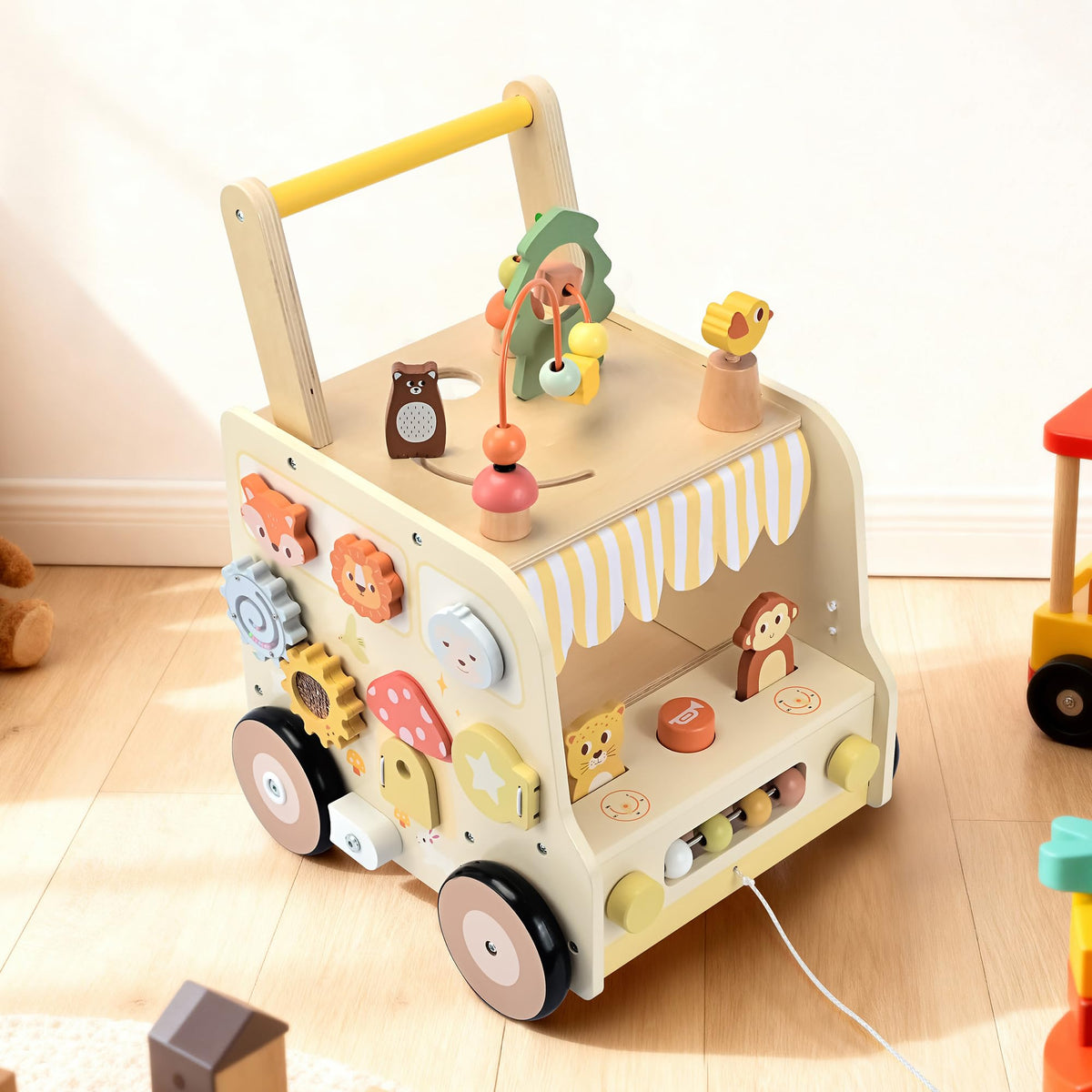 Wooden Activity Cube Push Walker C565679