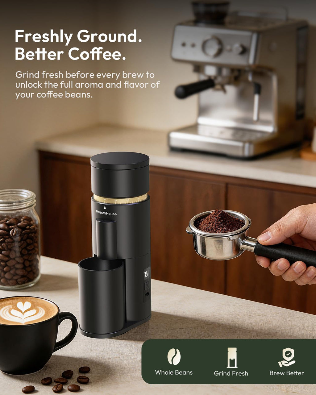 Rechargeable Single-Dose Burr Coffee Grinder M943