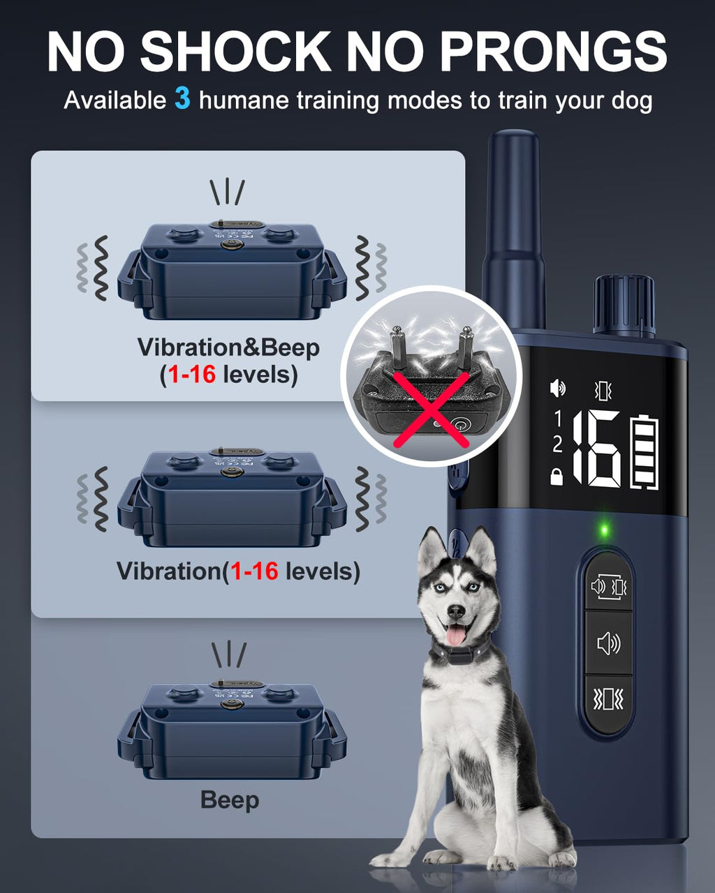 No Shock Dog Training Collar with Remote Waterproof Rechargeable X239685