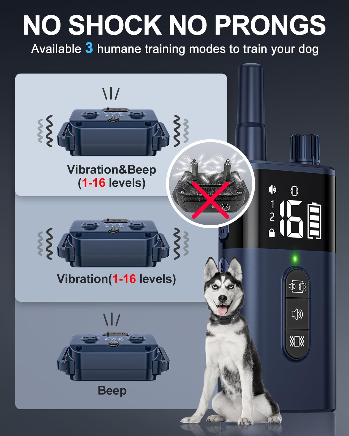 No Shock Dog Training Collar with Remote Waterproof Rechargeable X239685