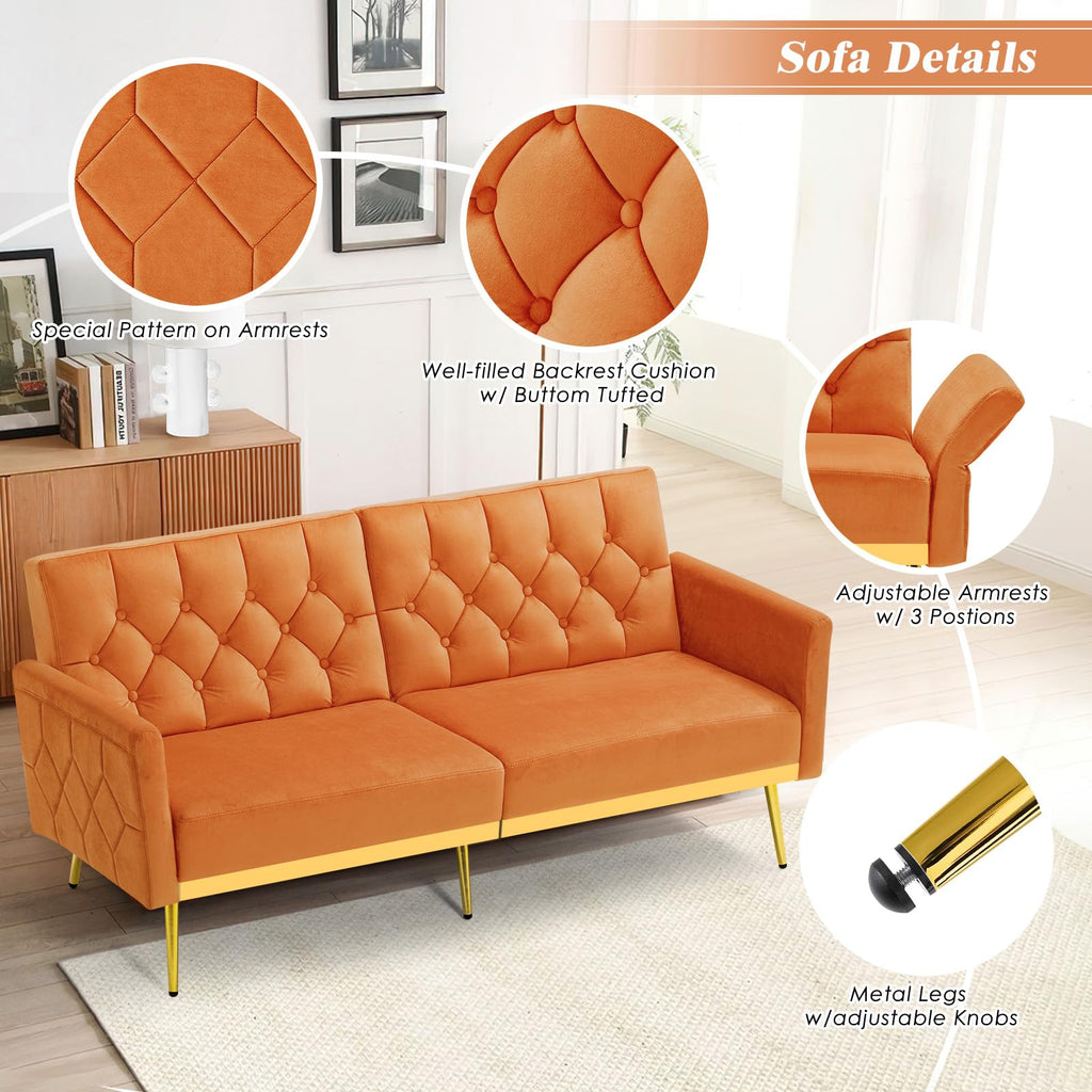 Velvet Sofa Set with Adjustable Armrests & Backrests B264