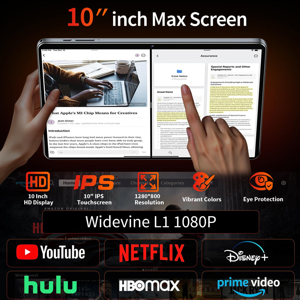 Black Android 16 Tablet with Keyboard C670