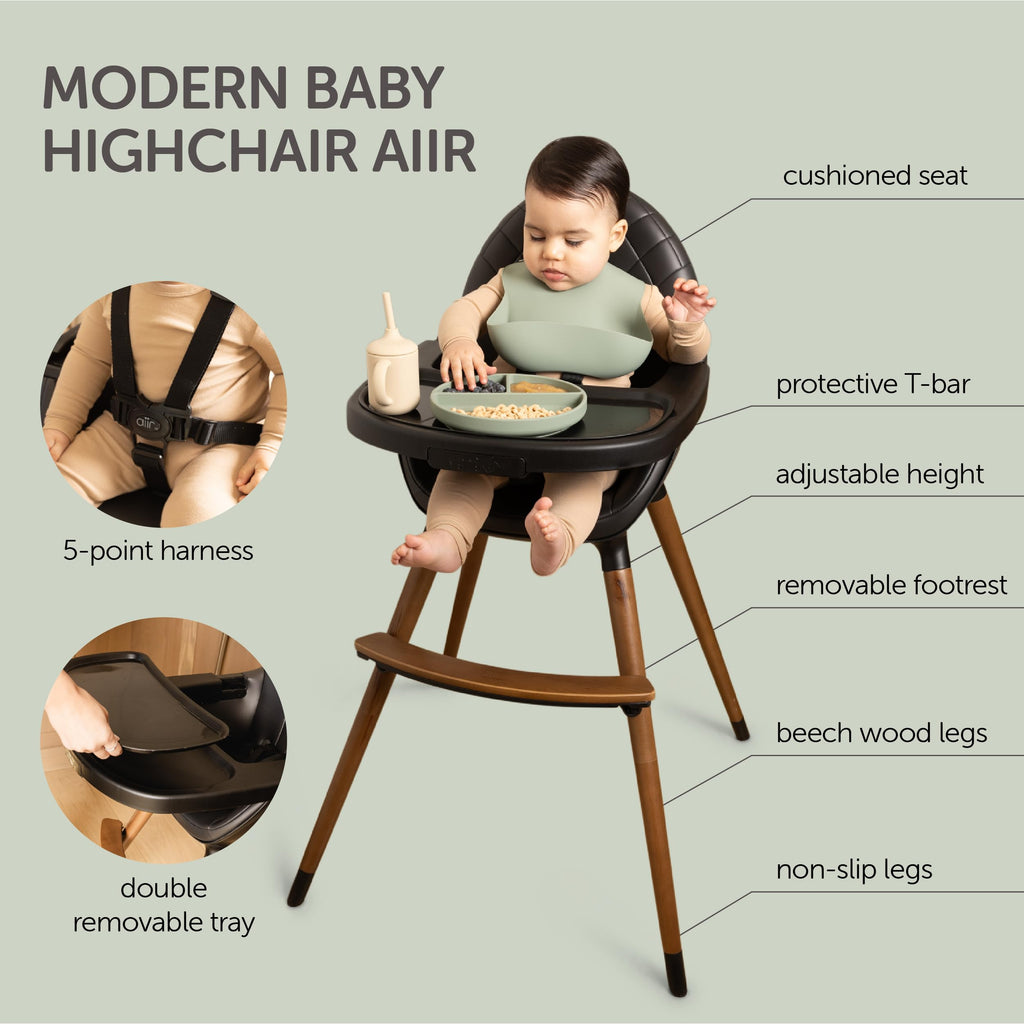 Convertible Wooden High Chair with Adjustable Height Q89376