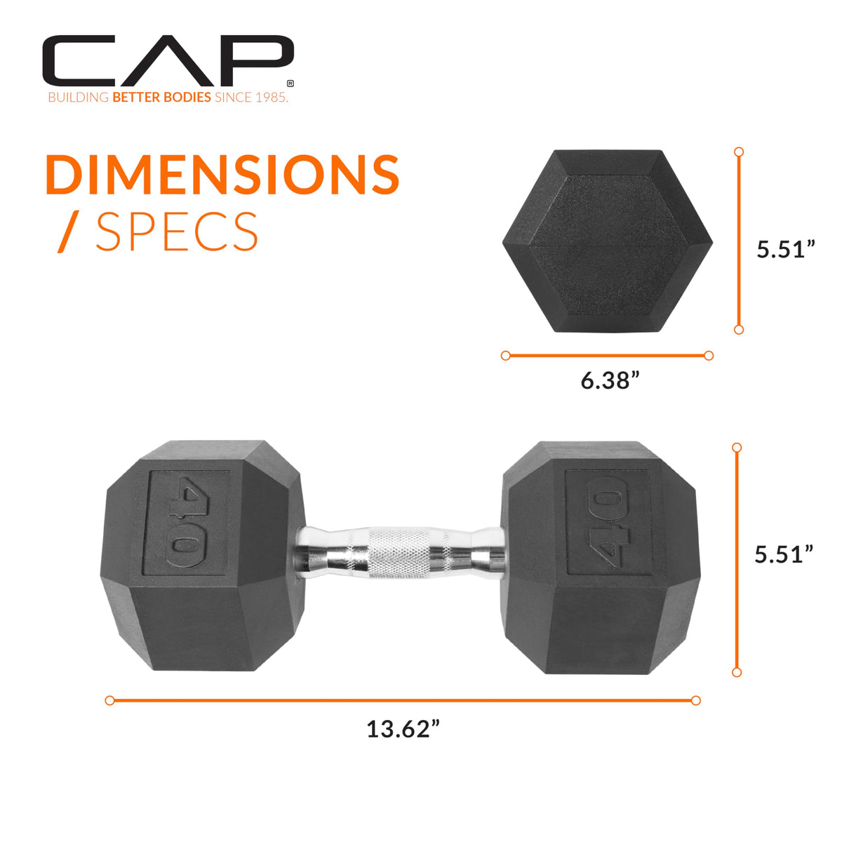 Rubber Coated Hex Dumbbells W75669