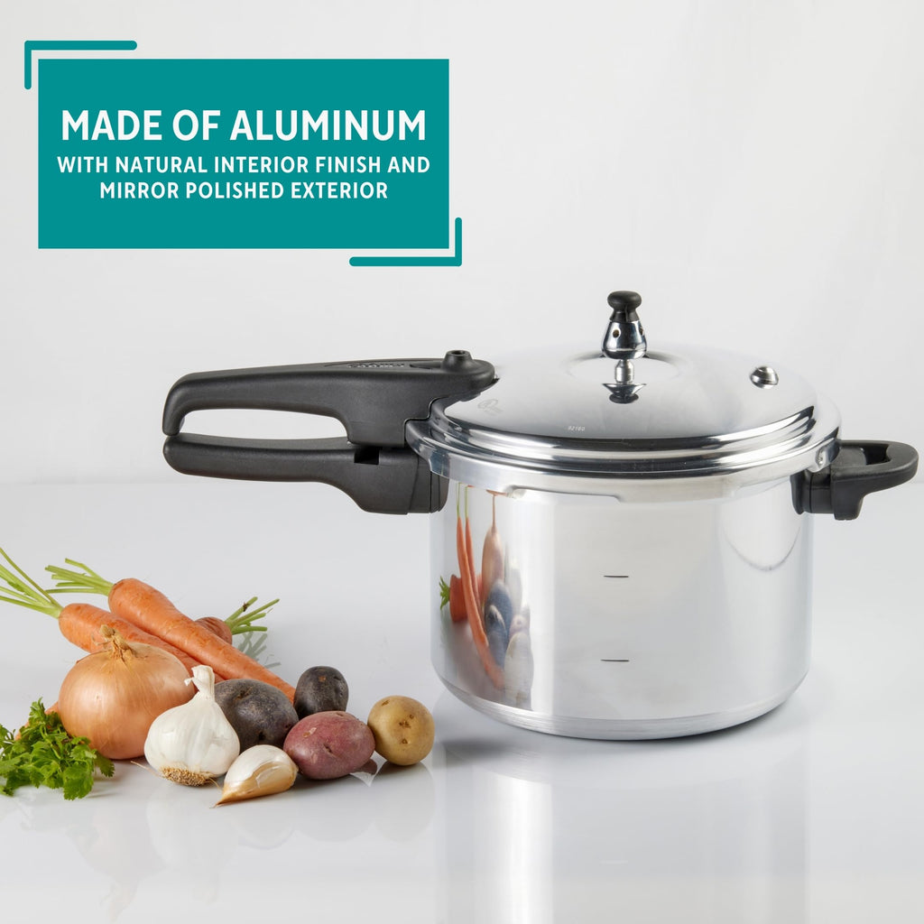 Polished Aluminum 8-Quart Pressure Cooker D4776