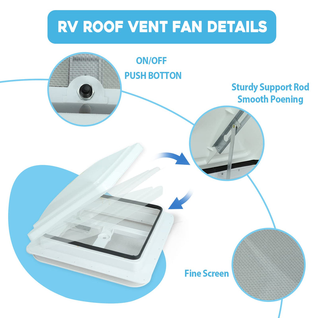 14" RV Roof Vent with White Lid O84234