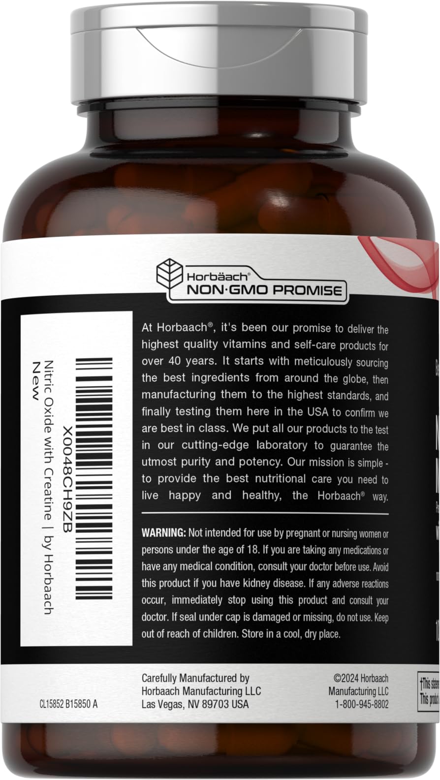 Nitric Oxide Supplement with Creatine Monohydrate 100 Capsules Y37228
