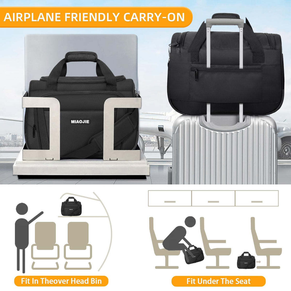 Lightweight Underseat Carry On Luggage Bag H49804