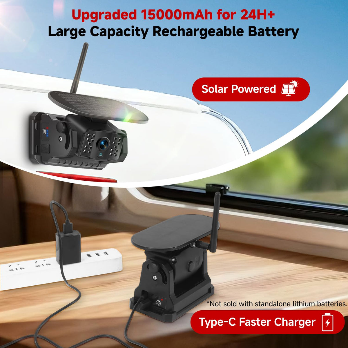 Dual Magnetic Wireless Backup Camera, 7” 1080P HD 4CH DVR Monitor O39738