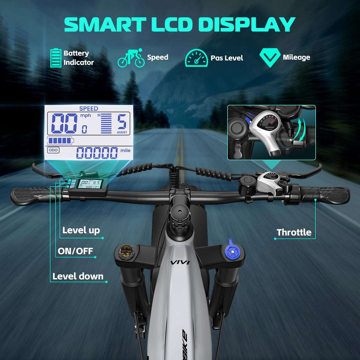Electric Bike 26 x 4.0 Fat Tire 1500W Peak Motor M10126
