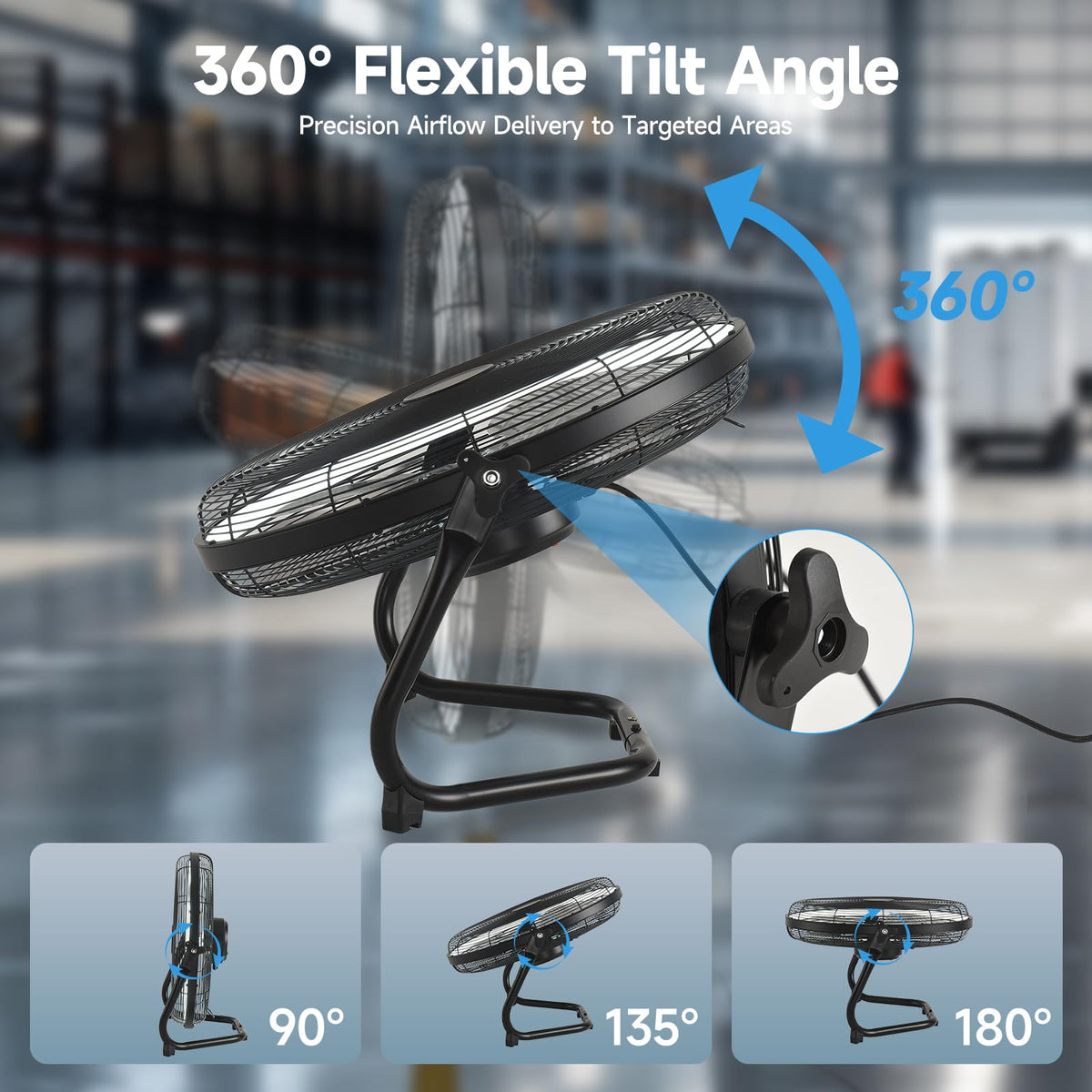 20" High Velocity Metal Floor Fan with Light B60156