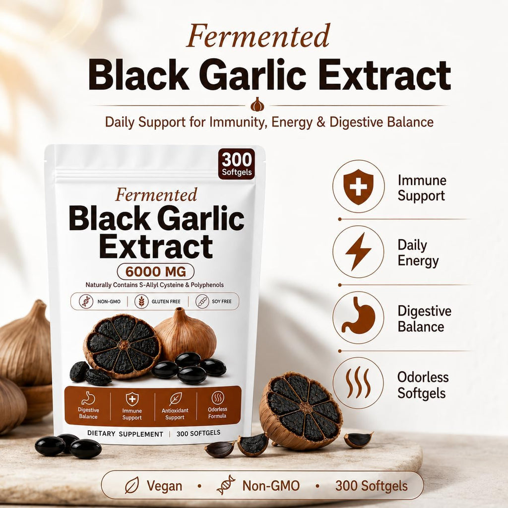 Black Garlic Extract Capsules 300 Softgels A34831