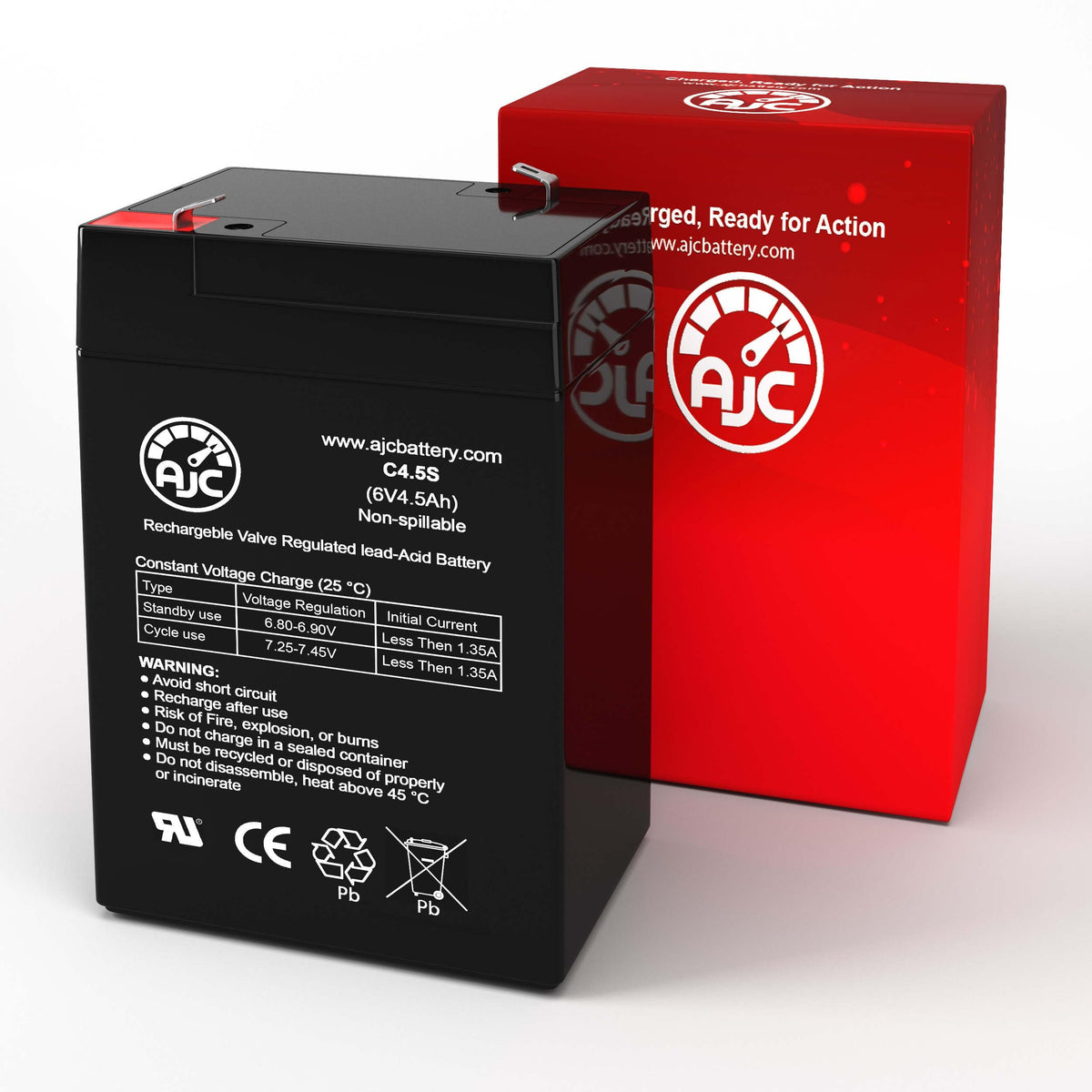 6V 4.5Ah Sealed Lead Acid Battery F2843