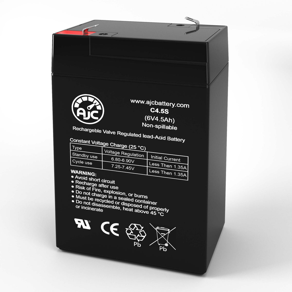 6V 4.5Ah Sealed Lead Acid Battery F2843