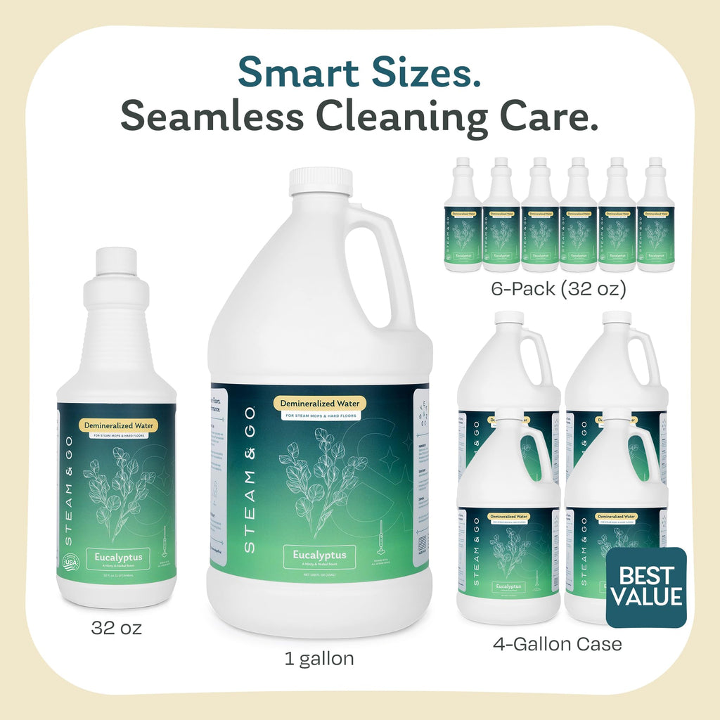 Demineralized Water for Steam Mop, Eucalyptus Mint, 32 oz I158599