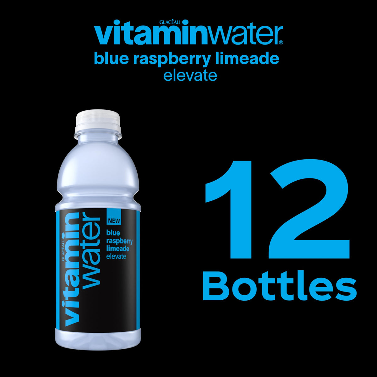 Blue Raspberry Limeade Nutrient Enhanced Water Beverage 20 oz 12 pack J6113