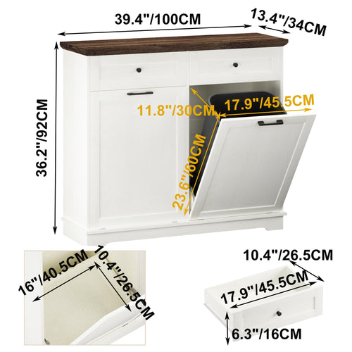 20 Gallon Double Tilt-Out Trash Cabinet T21208