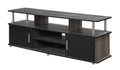 60" Weathered Gray Wood TV Stand with Cabinets and Shelves Z585132