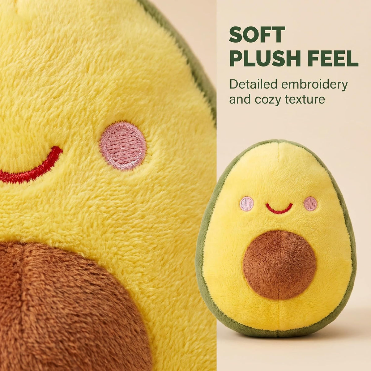 Yellow Soft Plush Avocado Dog Chew Toy F364