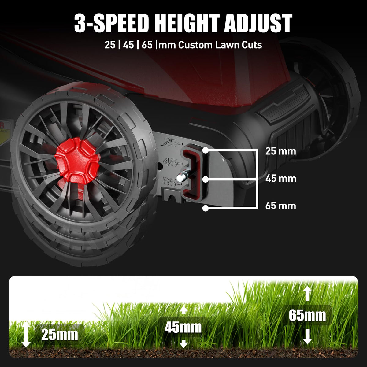 14" Corded Lawn Mower, 3-Height, 2-in-1 Mulch & Bag V533182