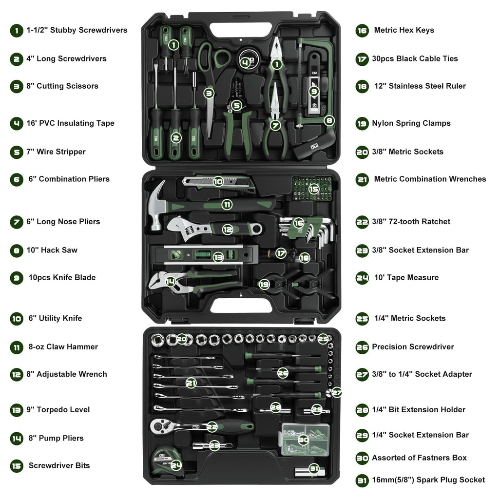 269-Piece Green Hand Tool Set D7272
