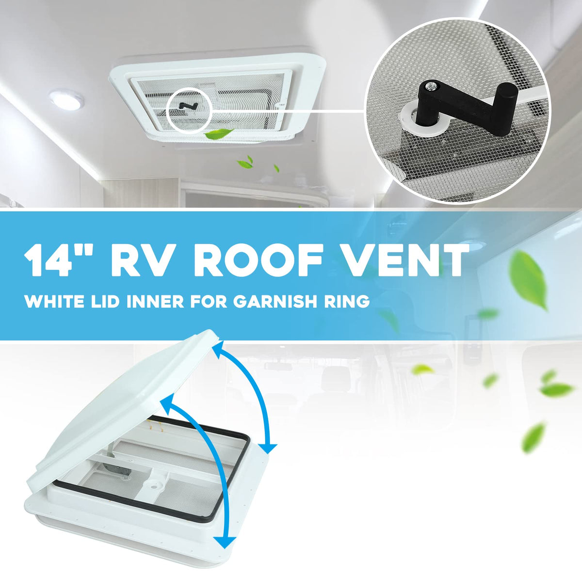 14" RV Roof Vent with White Lid O84234