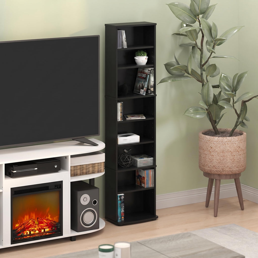 8-Tier Espresso Media Shelf with Adjustable Shelves G982371