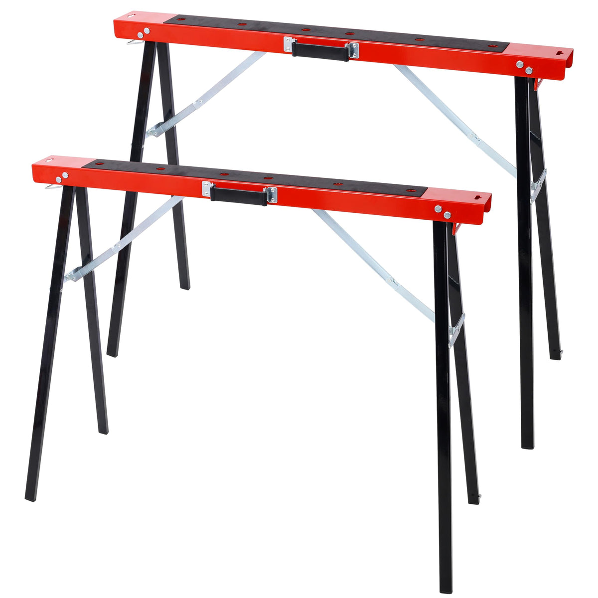 2 Pack Folding Heavy Duty Metal Sawhorse 550 Lb Capacity H657