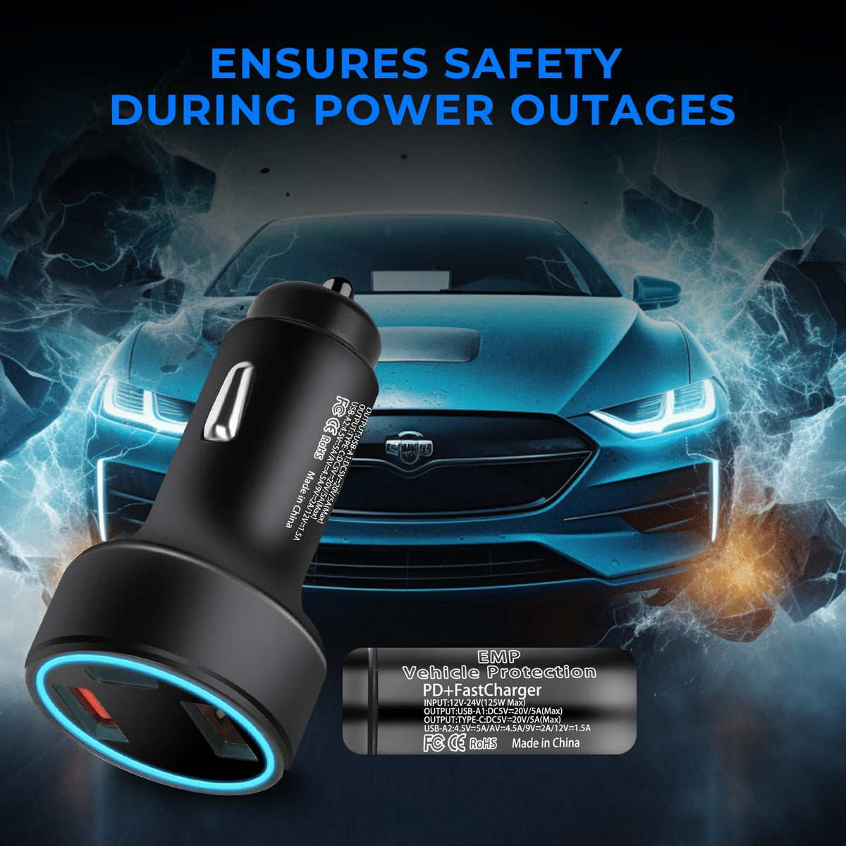 Vehicle Protection with USB Sockets for 12-Volt DC E29237