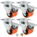 2" Double Wheel Casters with Brake 4 Pack K35354