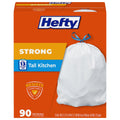 13G Tall Kitchen Trash Bags, White, Unscented, 90ct Z285426