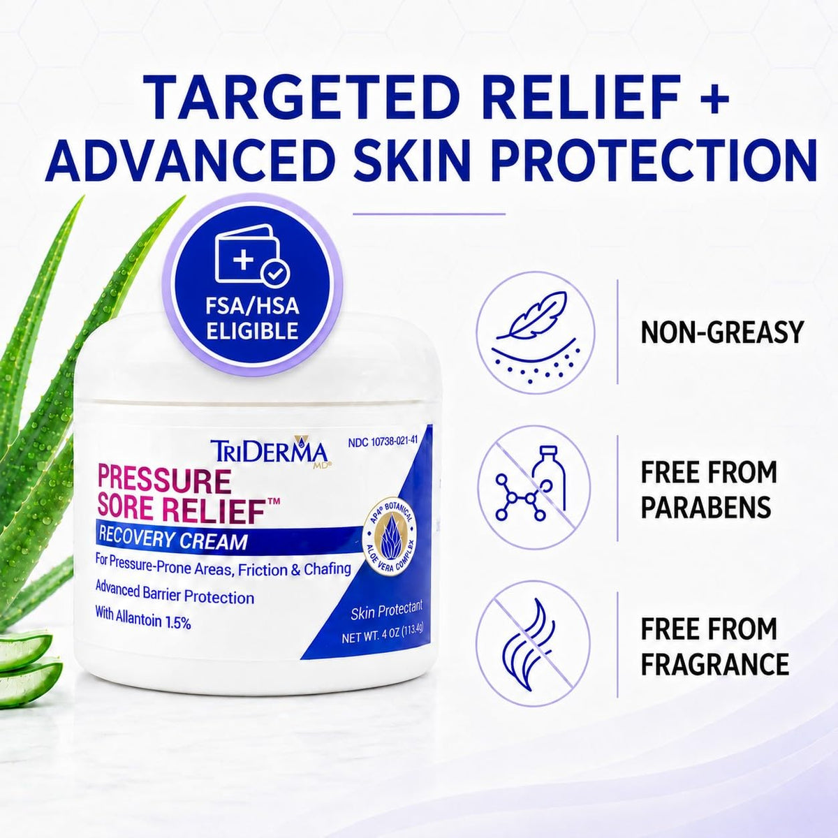 Healing Cream for Pressure Sores with Calendula and Aloe, 4 oz Jar S79249