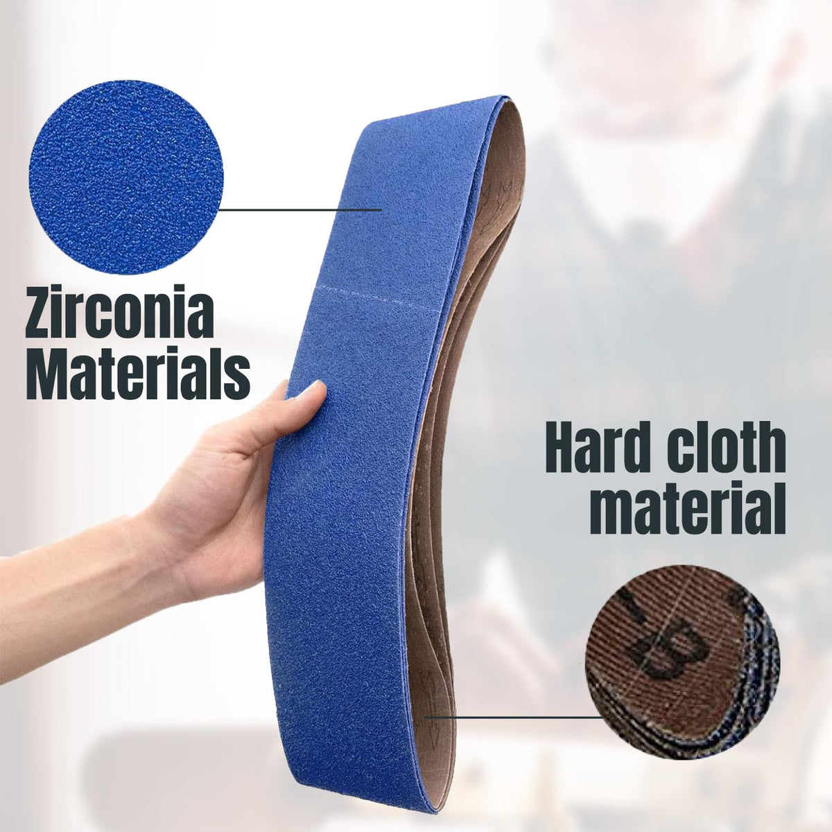 4 x 36 Inch 120 Grit Zirconia Sanding Belts F418024