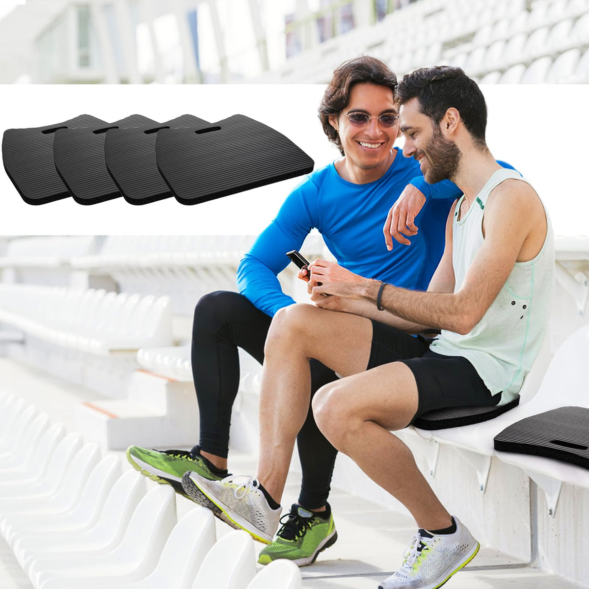 4 Pack Waterproof Portable Foam Stadium Seat Cushion with Handle E340