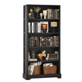 5 Tiers Wooden Bookshelf, 65.2" Tall 31.5" Wide Black Q291